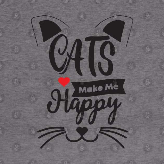 cats make me happy shirt by boufart